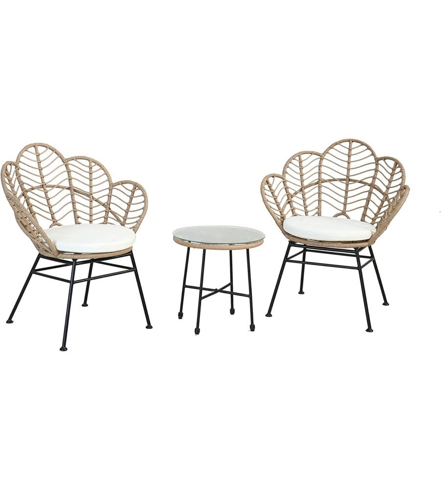 SET DA ESTERNO "FIJI" IN ACCIAIO E POLYRATTAN, 2 SEDUTE