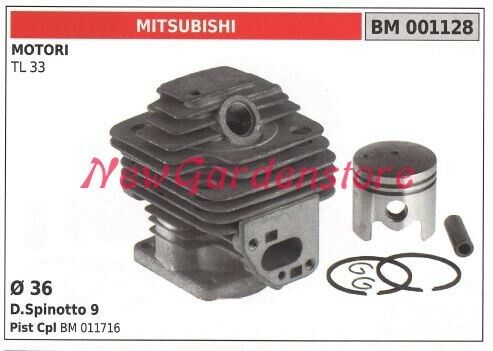 Cilindro pistone segmenti MITSUBISHI motore decespugliatore TL 33 001128