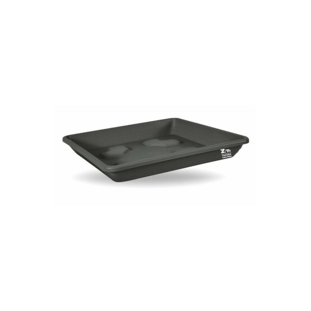 SOTTOVASO QUADRATO IN PLASTICA CM 20X20 COLOR ANTRACITE PER VASO QUADRATO 22X22