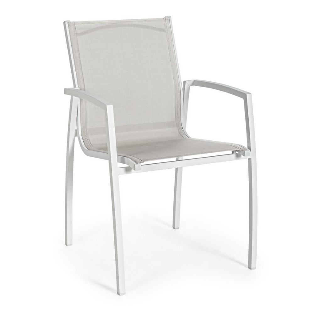 Sedia con bracci in alluminio da esterno mod. Hilla Bianco Cloud LD30 YES