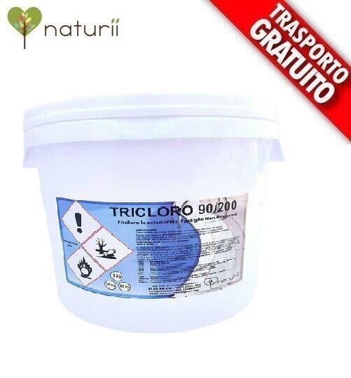 Naturii kg 5 Cloro Lento, tricloro 90/200 compresse Pastiglioni da 200 gr