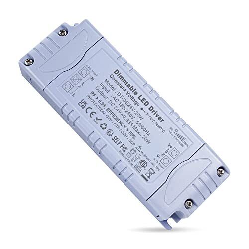 REYLAX Trasformatore 220 24V Dimmerabile, Alimentatore LED 20W 830mA, (z0y)