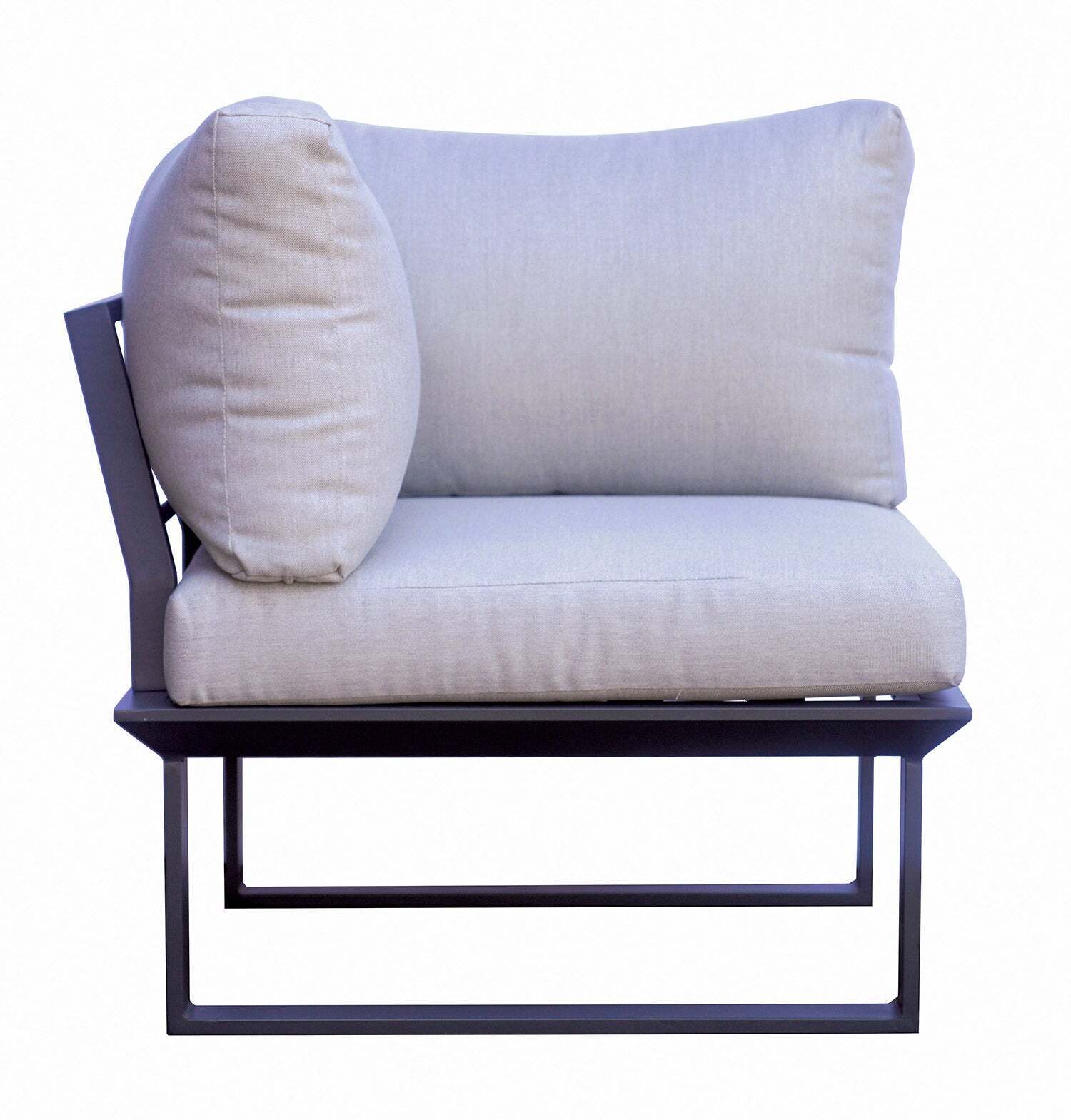 Set Salotto da Giardino Divano Angolare e Tavolino Saint Tropez in Alluminio e