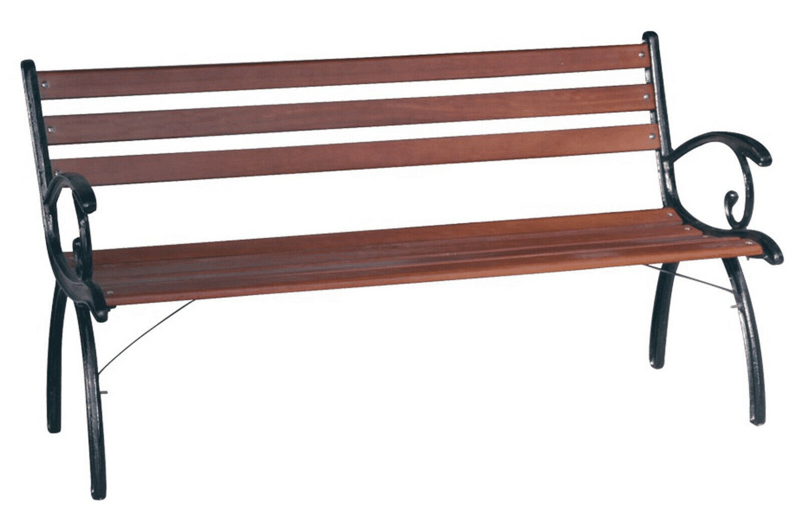 PANCHINA DA GIARDINO ESTERNO IN GHISA E LEGNO L 126 x P 50 x H 68 cm GDLC LINDA