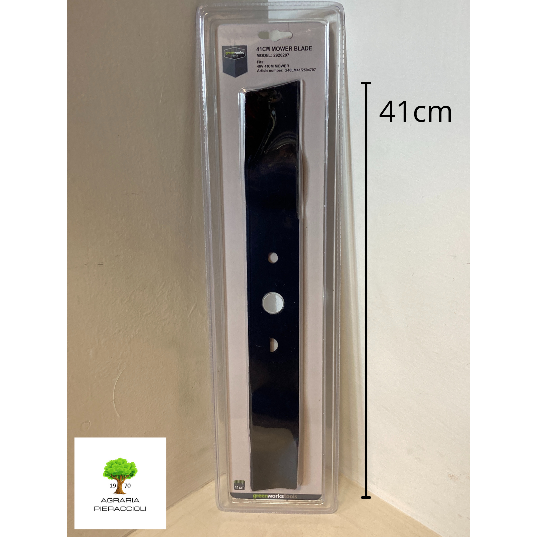 LAMA RICAMBIO 41cm ORIGINALE COMPATIBILE GREENWORKS CRAMER PER TOSAERBA G40LM41