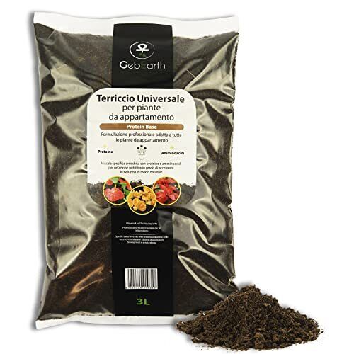 GebEarth - Terriccio Universale Protein Base da 3 Litri, Terriccio per (Y7M)