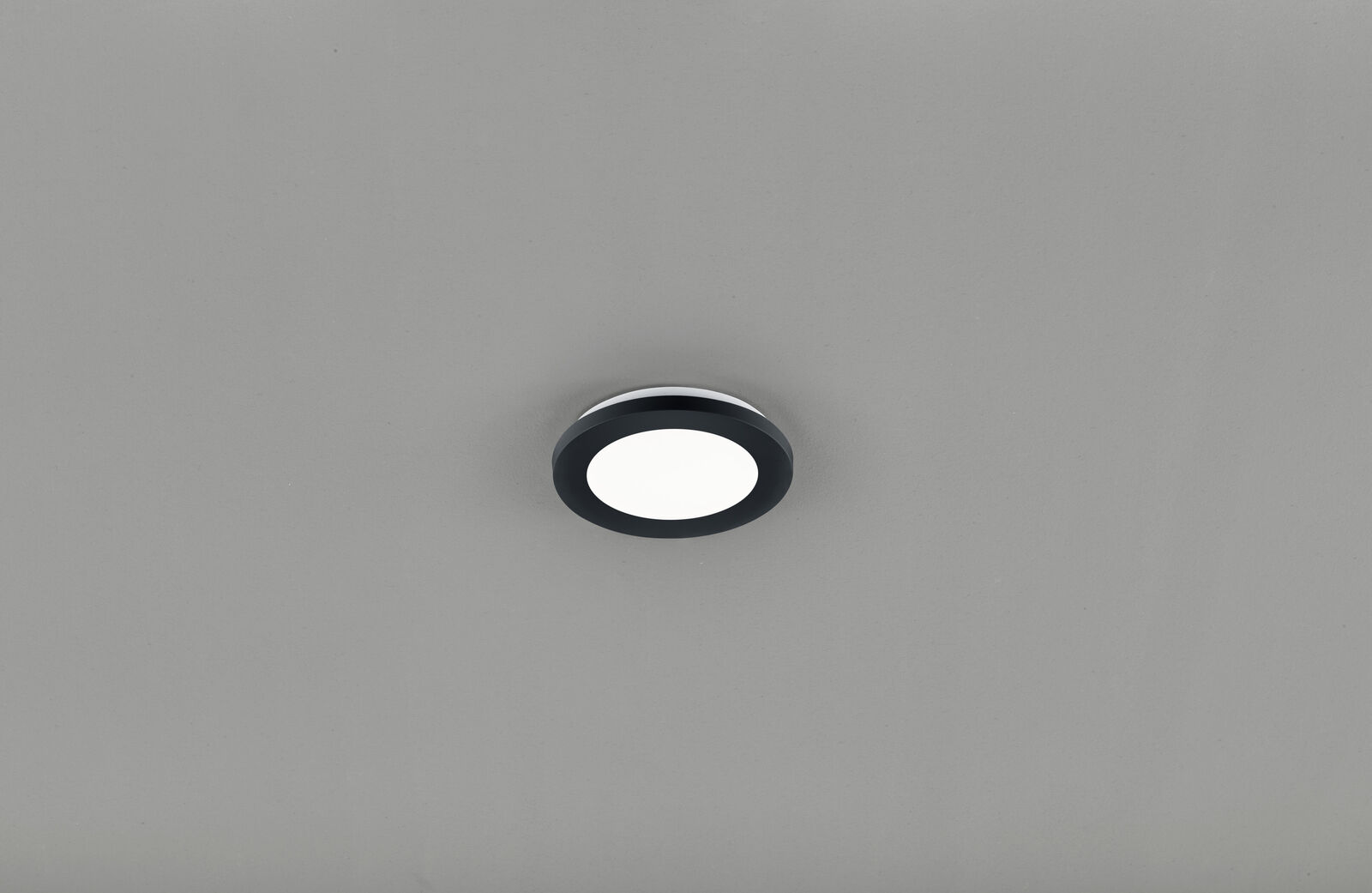 Camillus plafoniera led tonda metallo nero opaco con funzione dimmerabilita con