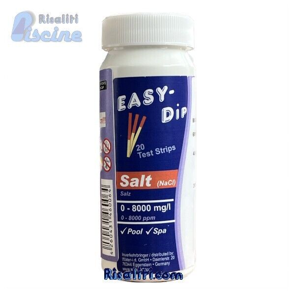 TEST ANALISI 20 STRISCE CONTROLLO DEL SALE PISCINA CON CLORATORE SALE EASY DIP