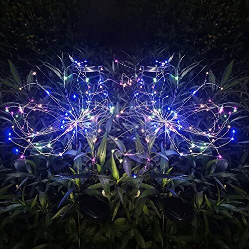 HELESIN Luci Solari Esterno Decorative, 2 Pezzi LED Luci Solari Esterno (f1A)