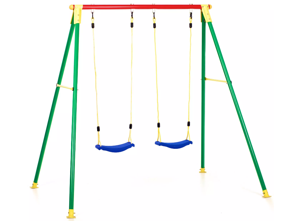 Altalena da giardino giochi per bambini seggiolino 2 posti 212x166XH200 cm