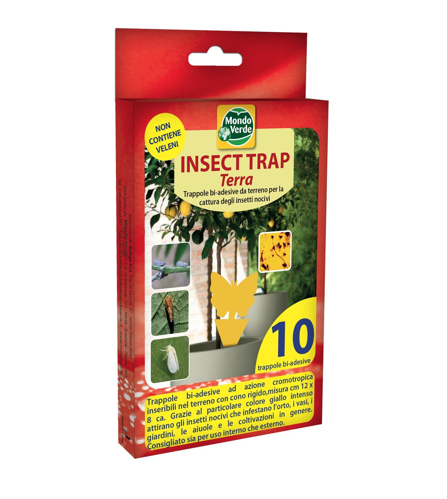 TRAPPOLA ADESIVA CATTURA INSETTI BIOLOGICO  10 PEZZI INSETTICIDA insect trap