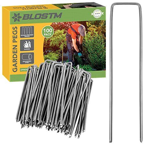 BLOSTM 100 x Zincato Nero Chiodi per Erba Sintetica Picchetti per Telo (j1h)
