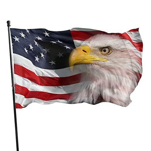 Bandiera decorativa da giardino, bandiera americana con aquila americana, (j8k)