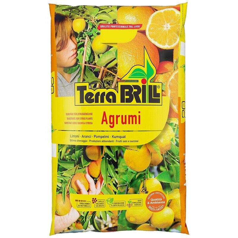TerraBRILL Terriccio Agrumi Concimato 20Lt Stimola la Crescita Apparato Radicale