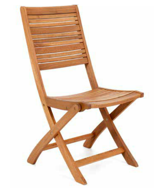 Sedia in legno da giardino texas pieghevole esterno eucalipto 61x43x h94