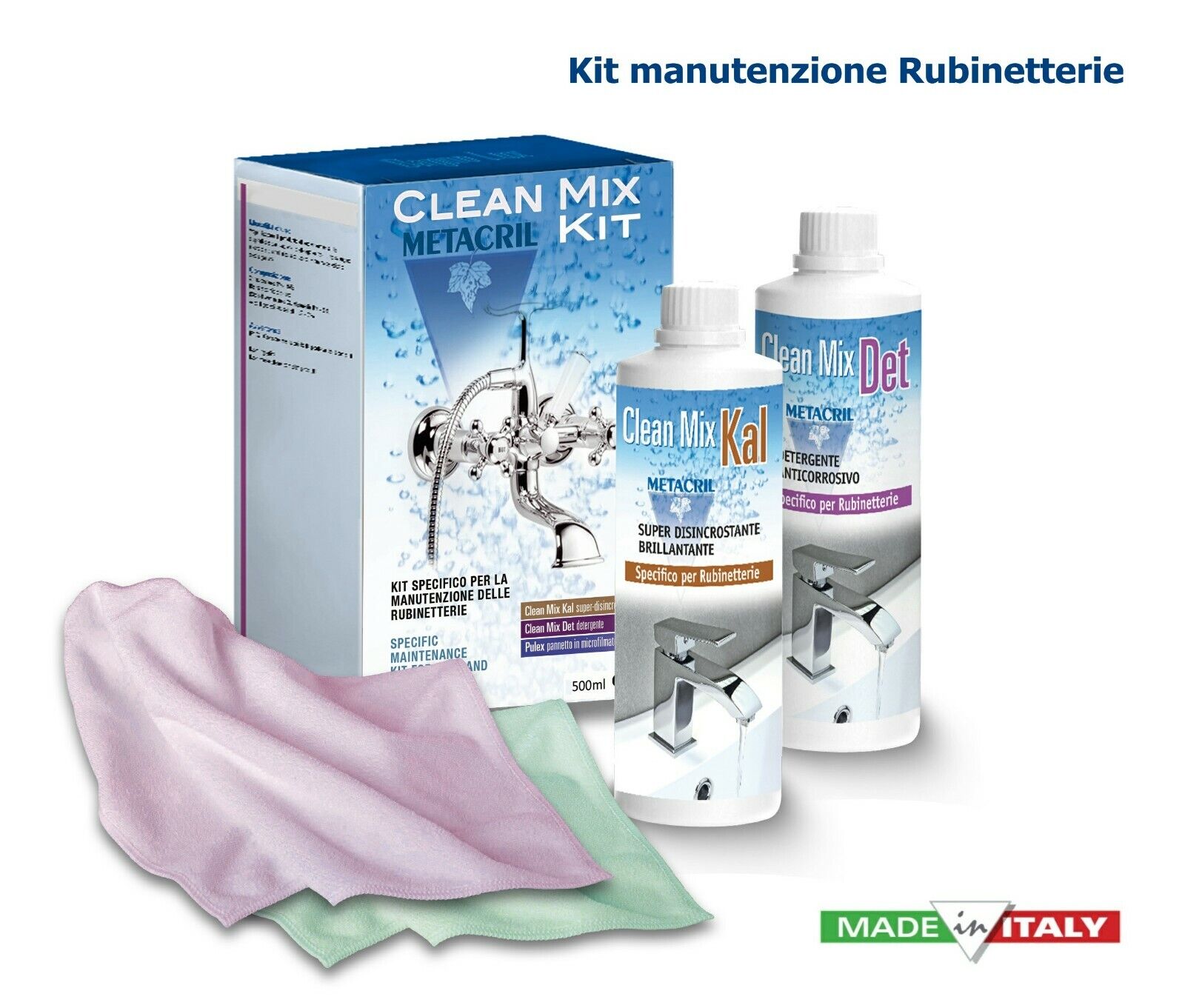 METACRIL Clean Mix Kit x Pulizia Rubinetti, Detergente Anticorrosivo/Anticalcare
