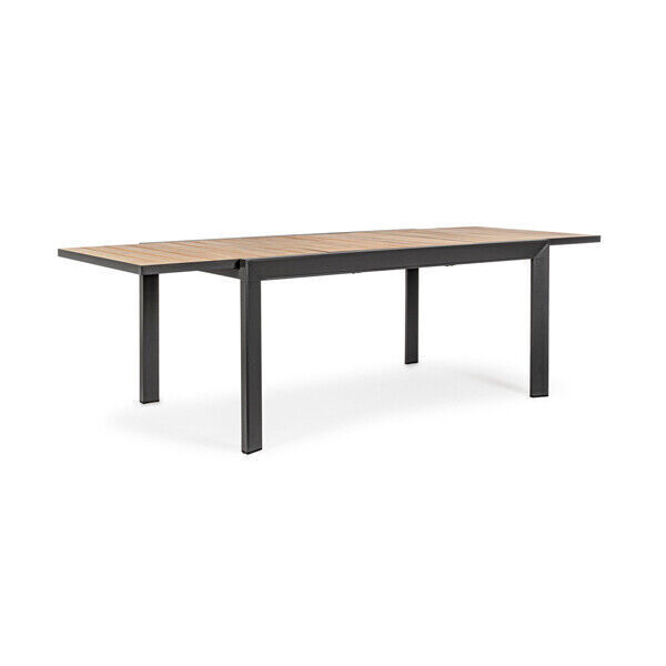 Tavolo Allungabile Da Esterno Alluminio Antracite 100x160-240 Cm Belmar Bizzotto