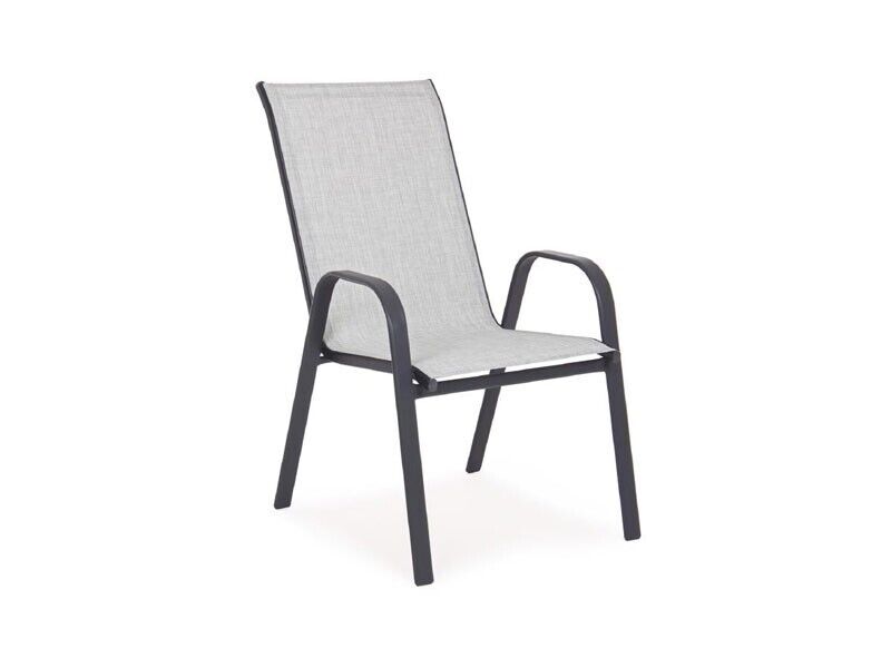 SEDIA CON BRACCIOLI BIZZOTTO MARTINEZ GRIGIO CHIARO