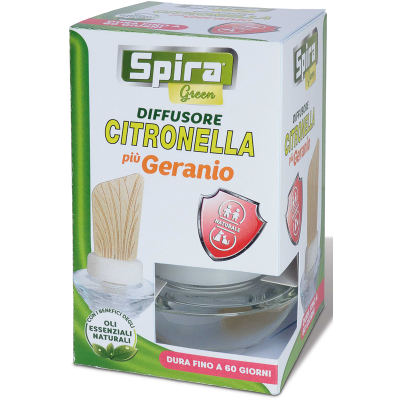 Diffusore sequoia citronella, geranio e lavanda durata 60 giorni marca SPIRA