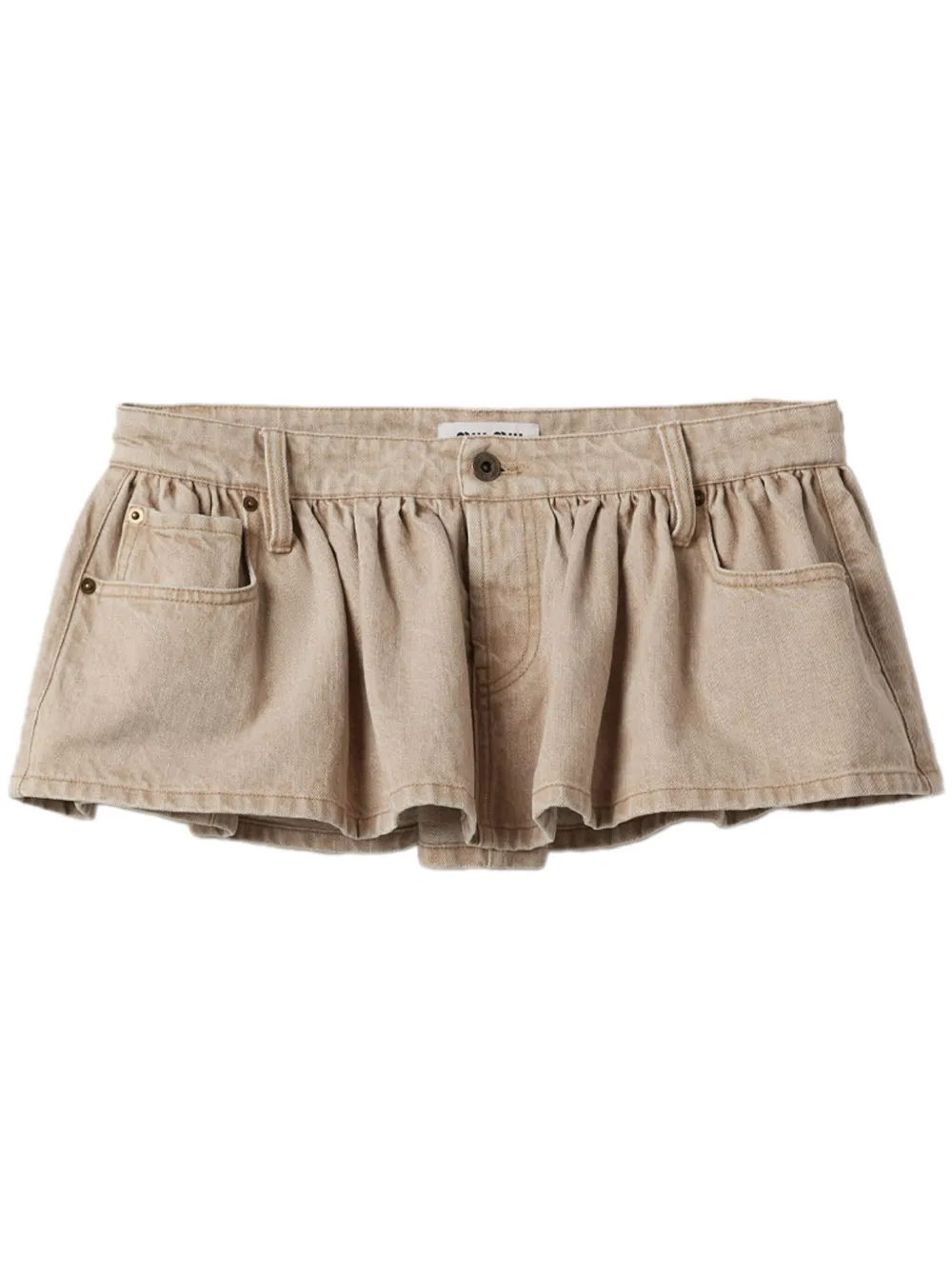 Miu Miu low-rise denim miniskirt - Toni neutri