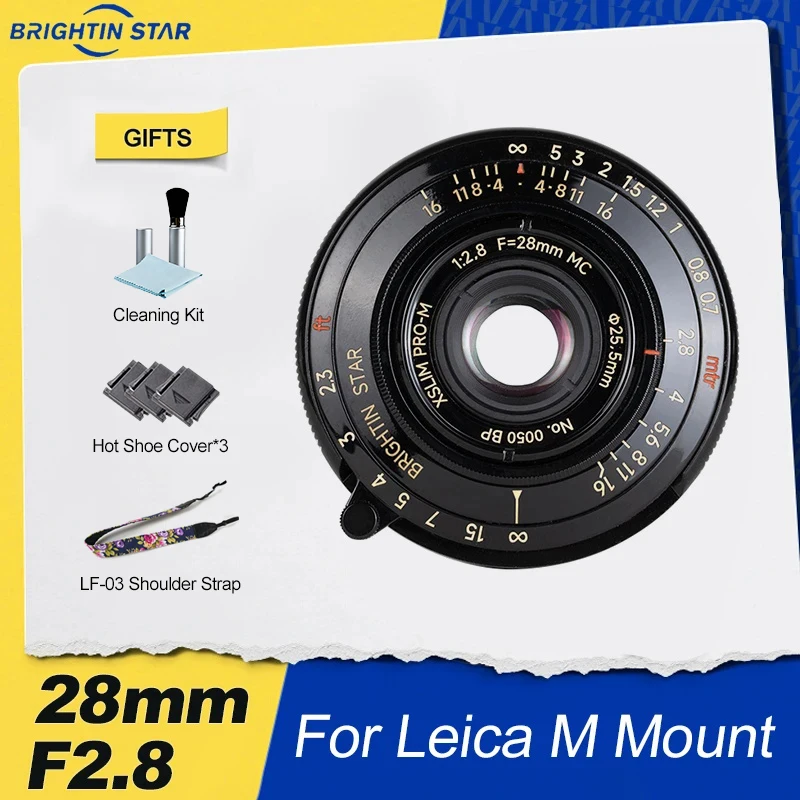 Brightin Star 28Mm F2.8 Obiettivo Di Messa A Fuoco Manuale Con Ritratto A Cornice Completa Per Fotocamere Leica M-Mount M11 M10R M10 M240 M10P M10D Mp
