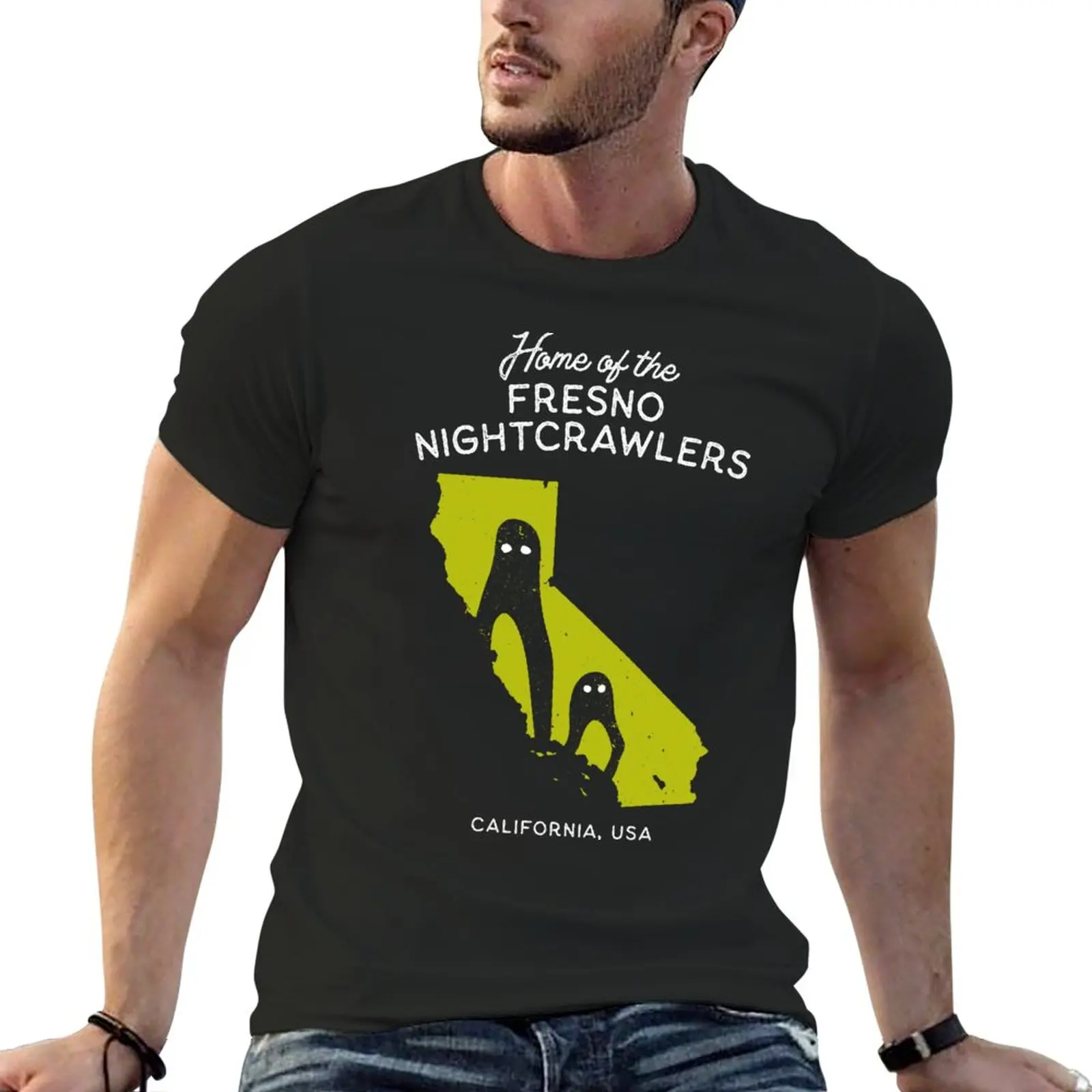 Home Of The Monterey Nightcrawlers Home State Cryptid Collection T-Shirt Sweat Shirt Maglietta Moda Coreana Per Uomo
