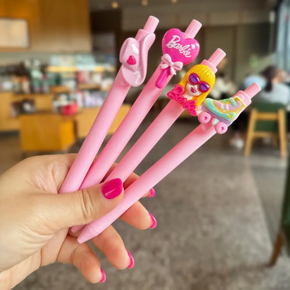 New Miniso Cute Barbie Pink Student Penna A Sfera Kawaii Signing Pen Good Look Gel Pen Cancelleria Accessori Da Donna Regalo