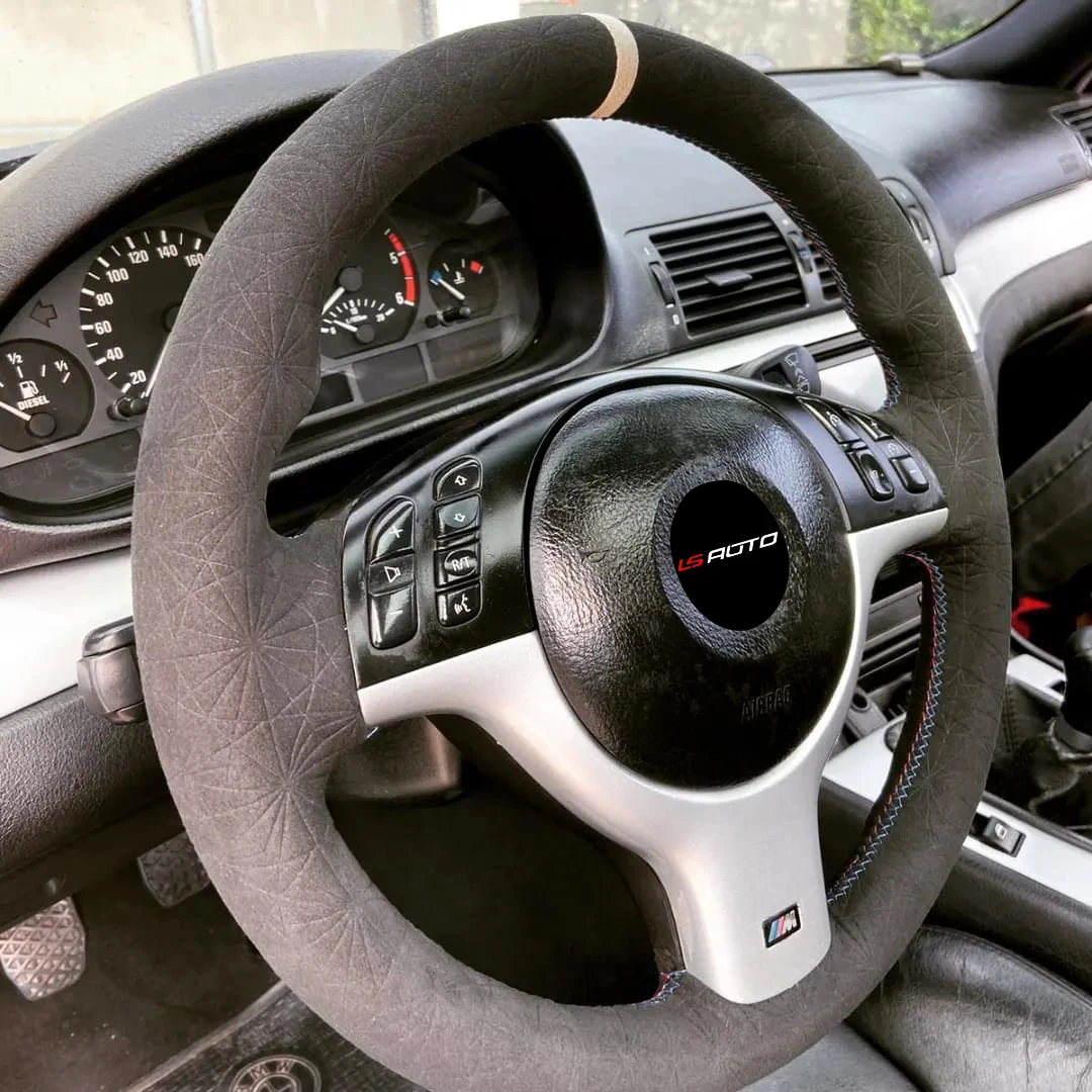 Alcantara Wrap Volante Per Bmw M Sport E46 330I 330Ci E39 540I 525I 530I M3 M5 E46 2000-2006 Funda Volante Cucito A Mano