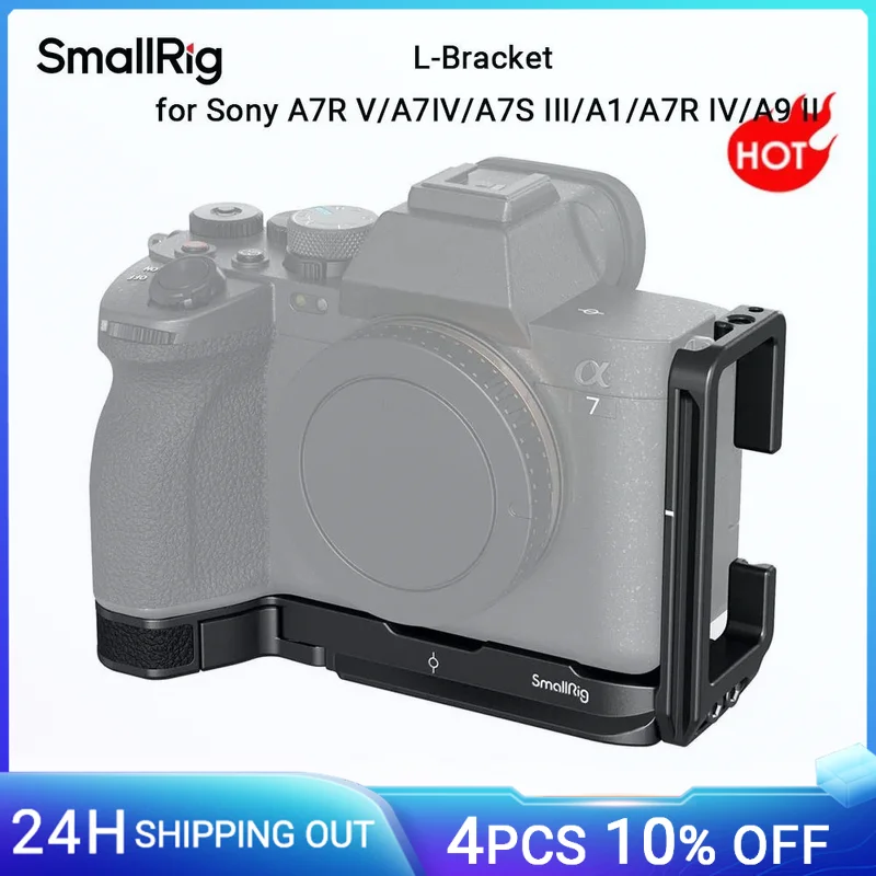 Smallrig L-Staffa Per Sony Alpha 7R V / Alpha 7 Iv / Alpha 7S Iii / A1 / Alpha 7R Iv / A9 Ii Con Foro Filettato 1/4 "-20-3660B