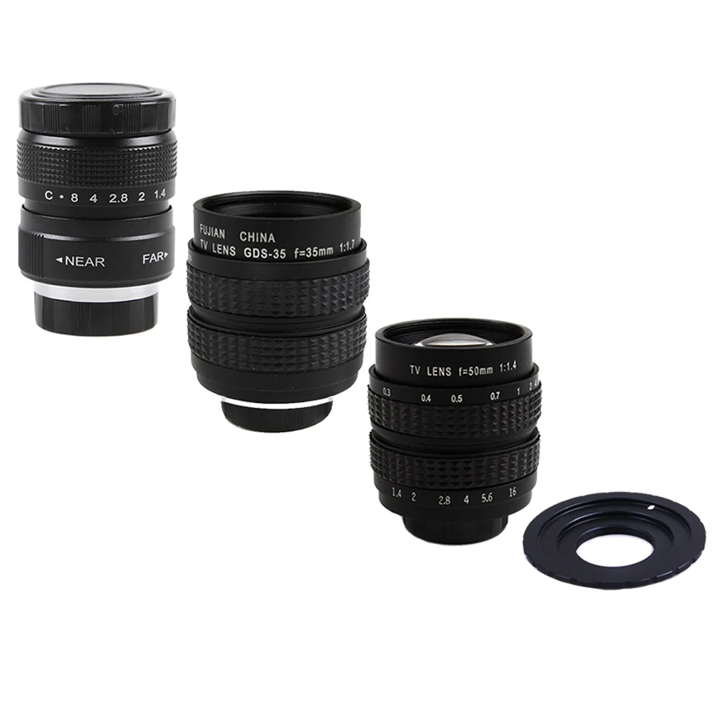 Fujian 25Mm F1.4 / 35Mm F1.7 / 50Mm F1.4 Cctv Tv Movie Lens + C-Ring Per Fuji Fujifilm Nikon 1 Canon Eo S.M R Sony Nex C-M4/3