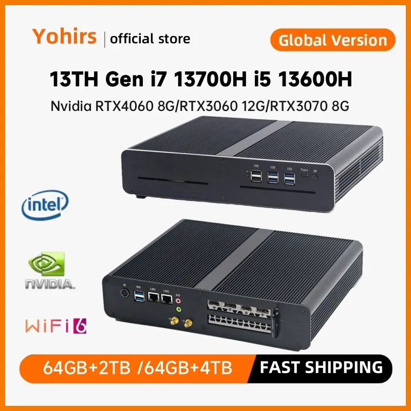 Nuovo Mini Pc Gamer I5 13600H I7 13700H Nvidia Rtx 4060 8G 3070 8G 2 * Ddr5 2 * Nvme Windows 11 8K Mini Pc Da Gioco Computer Desktop