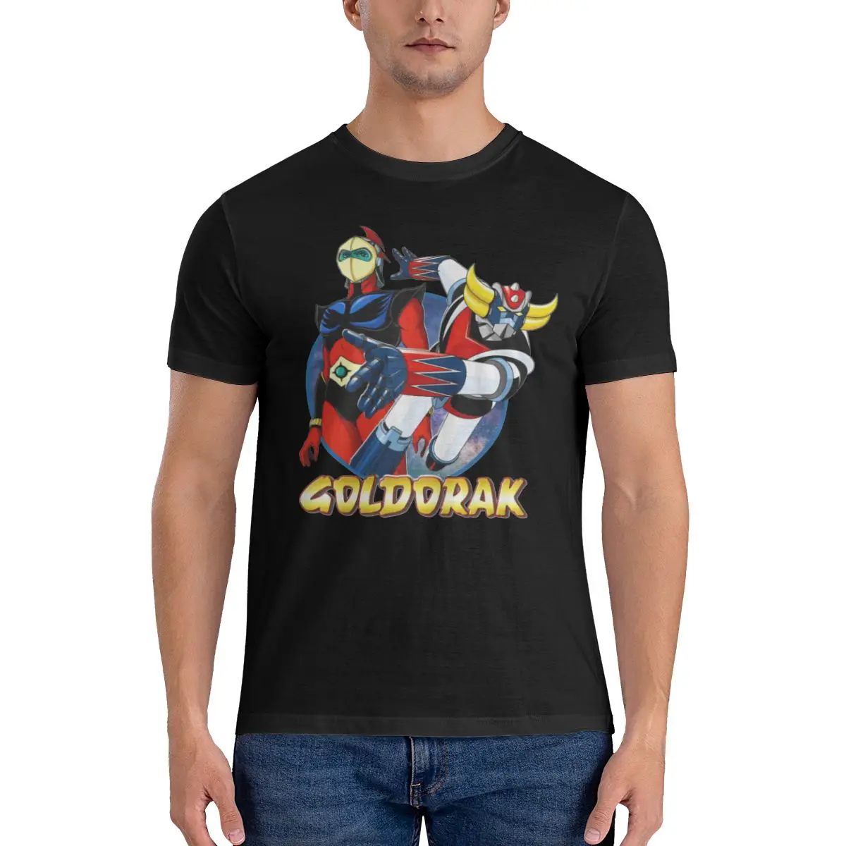 Con Actarus Duke Fleed Premium T-Shirt Per Uomo T-Shirt Vintage In Puro Cotone Girocollo Ufo Robot Goldrake Grendizer Anime Tees