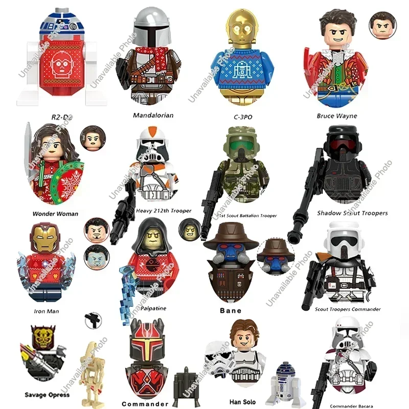 Hot Toys Clone Trooper Doth Vader Brue Wayne Wonder Women Han Solo Ahsoka Building Blocks Mandalorians Rey Figures Regalo Giocattolo Per Bambini
