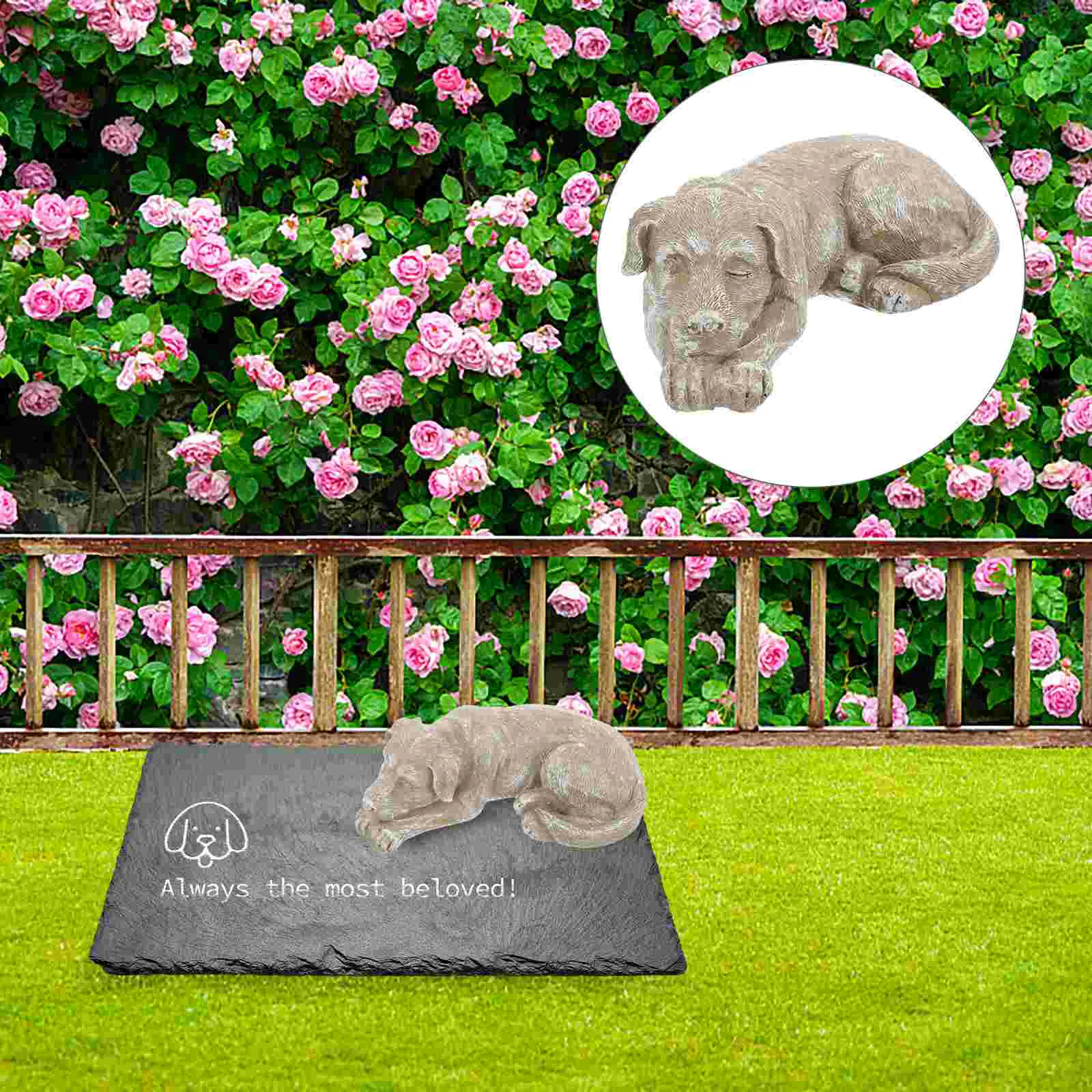 Giardino Pet Memorial Tombstone Statue Cat Dog Cemetery Decorativo (Cane) Head Stones Monumenti Per Persone Puppy Present Resin