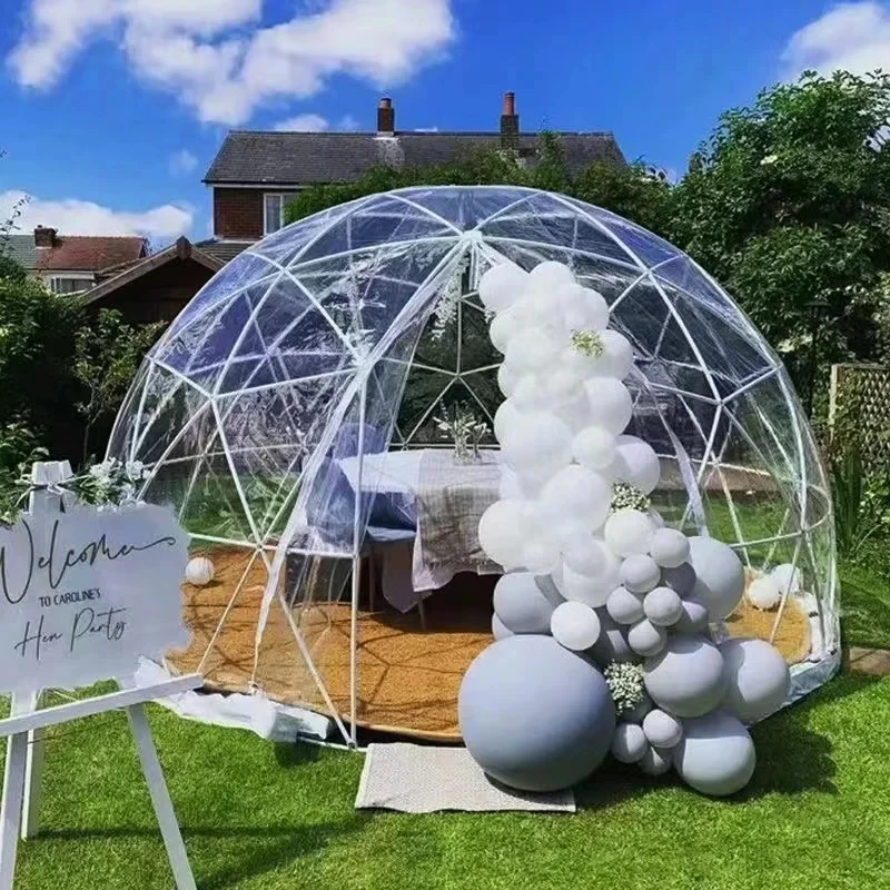 Tenda A Bolle All'Aperto 3.6/2.9M Tenda Trasparente Portatile 4-6 Persone Screen House Per Il Campeggio Nel Cortile Star Watching