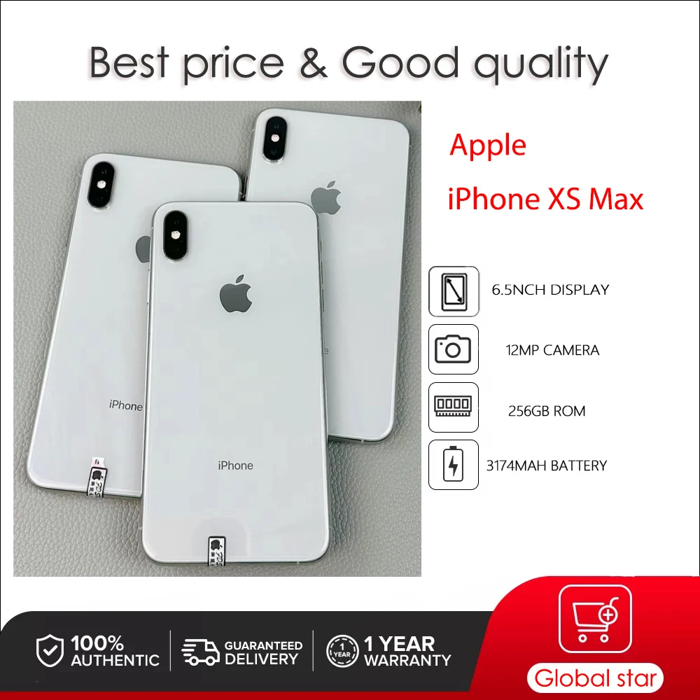 Originale Apple Iphone Xs Max Face Id Sbloccato Usato Ios A12 6.5 "64/256Gb Rom 3174Mah Cellulare 12Mp Smartphone