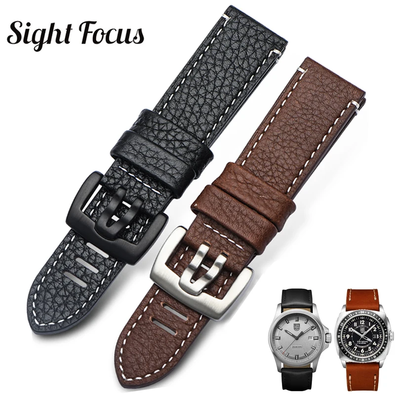 23 Millimetri Genuine Leather Watch Strap Per Luminox 8821 3051 81 Watch Band Per Citizen At8020 Jy8078 Cinturino Per Mido M005 Bracciali