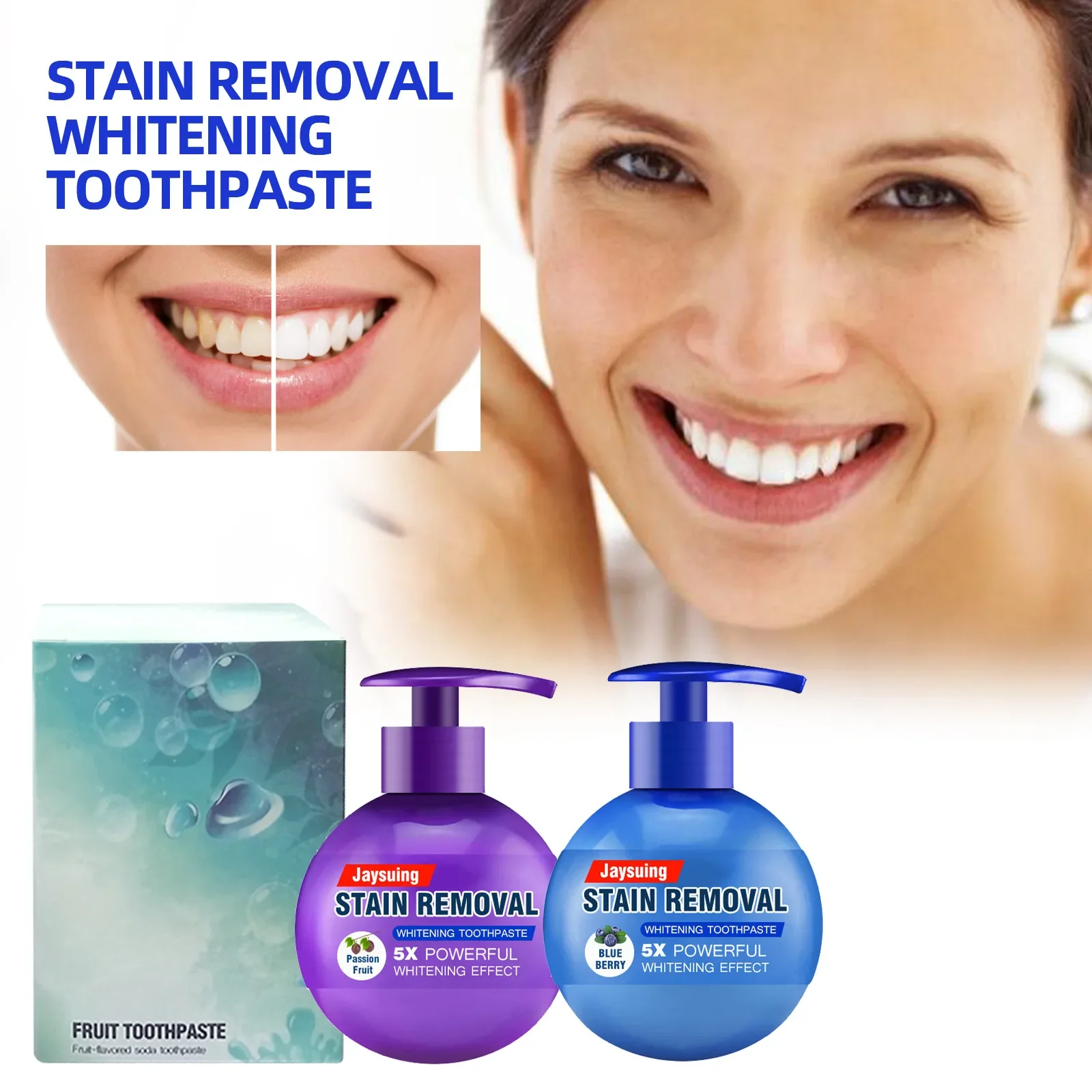 Sdutter New Fruit Flavors Dentifricio Sbiancamento Dei Denti Pulizia Lotta Sanguinamento Gengive Dentifricio Igiene Igiene Igiene Igiene Soda Press To