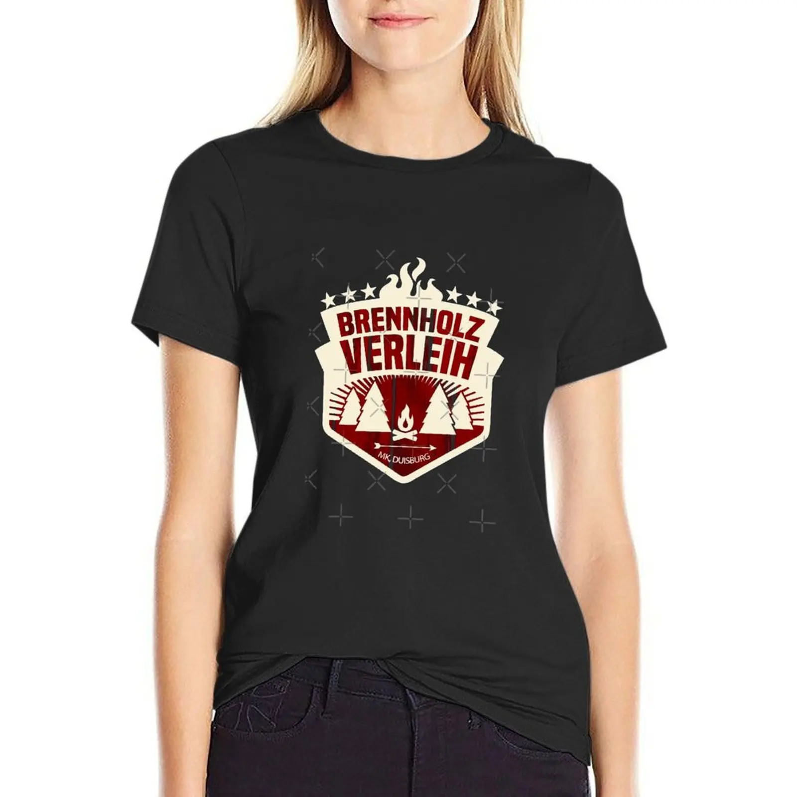 Brennholz Verleih T-Shirt Plus Size T-Shirt Per Donna Magliette Larghe Per Abbigliamento Donna Donna