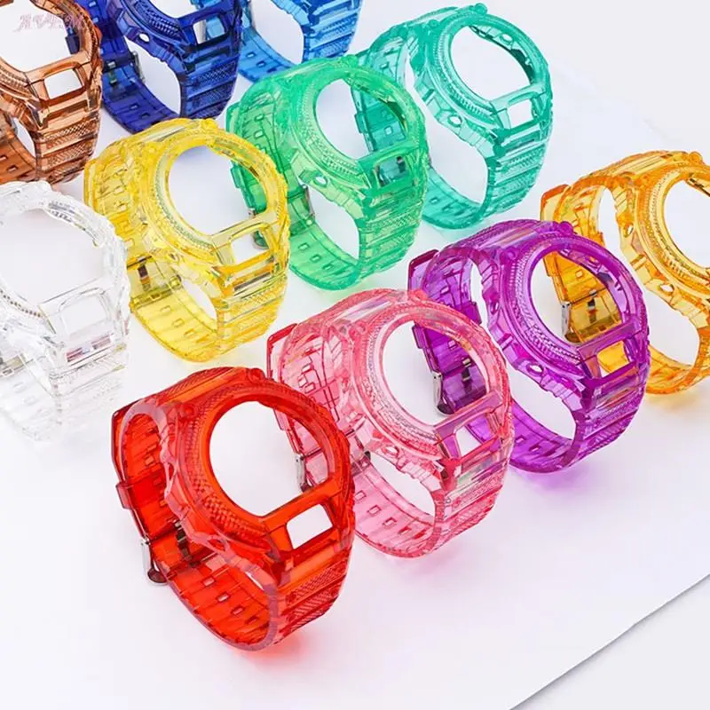 Per Casio G Shock Dw-6900 6600 6930 3230 Accessori Per Orologi Cinturino + Custodia Cinturino Sportivo In Silicone Trasparente Di Alta Qualità Per G-S
