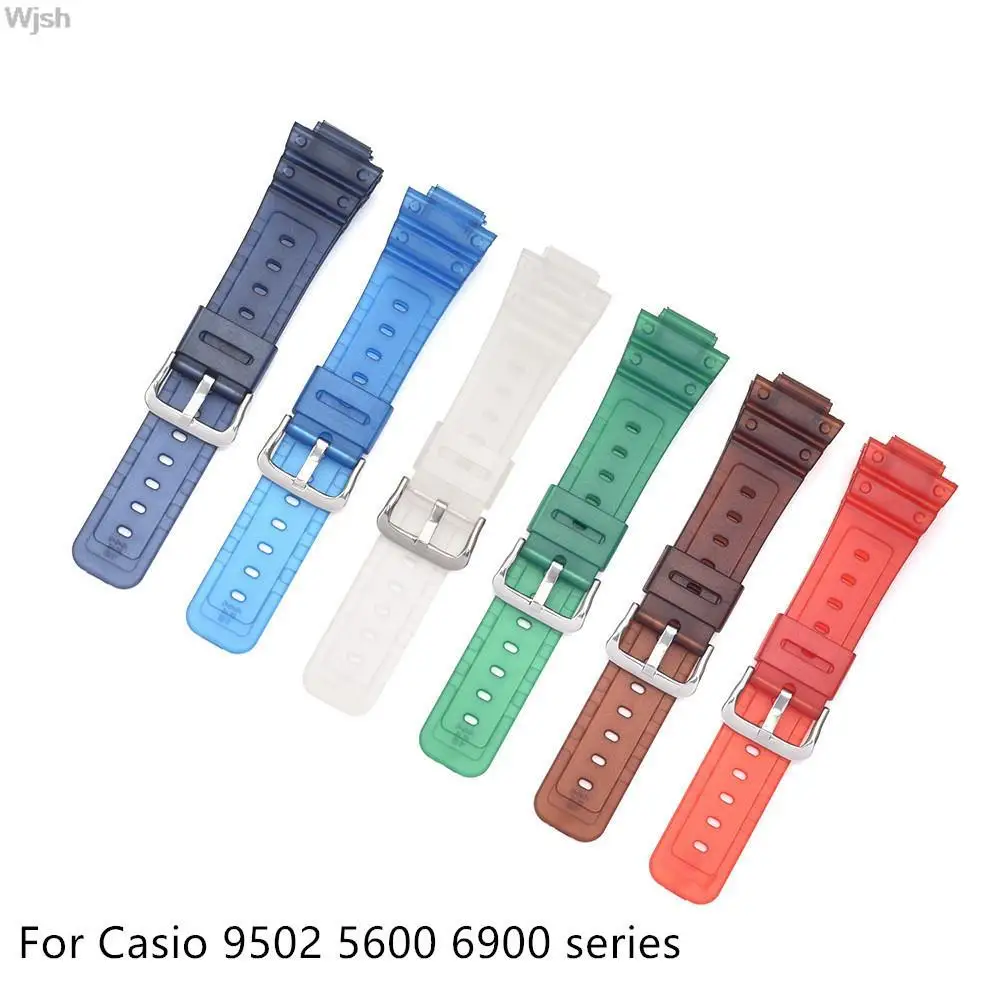 Cinturino In Resina Trasparente Per Casio G-Shock Dw 9052 5600 6900 Series Men Sport Cinturino Di Ricambio In Gomma Impermeabile