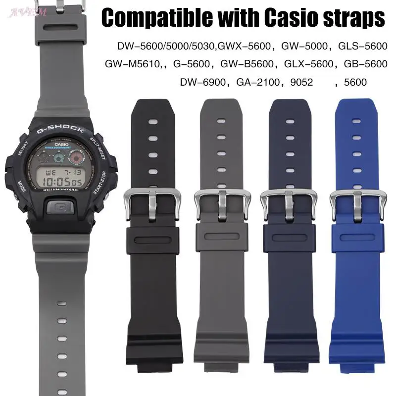 Cinturino In Resina Di Gomma Da 16Mm Per Casio G-Shock Ga-2100 Dw-6900 Dw-5600/5000/5030 Gw-M5610/5000 Cinturino Sportivo In Silicone Da Uomo