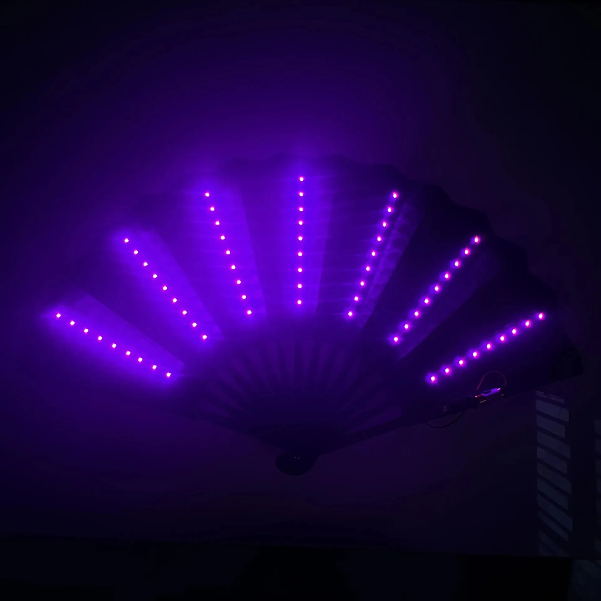 Party Led Glowing Fan Vivid Folding Fan Colorful Party/Dance Led Paper Fan Stage Performance Dj Show Light Up Fan Wedding
