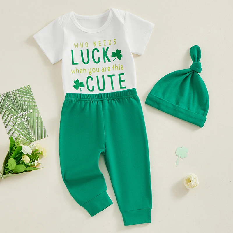 Baby Boys Girls St Patricks Day Outfit My 1St St St Patrick S Day Pagliaccetto Shamrock Pantaloni Lunghi Cappello Set Bambino Unisex Irlandese