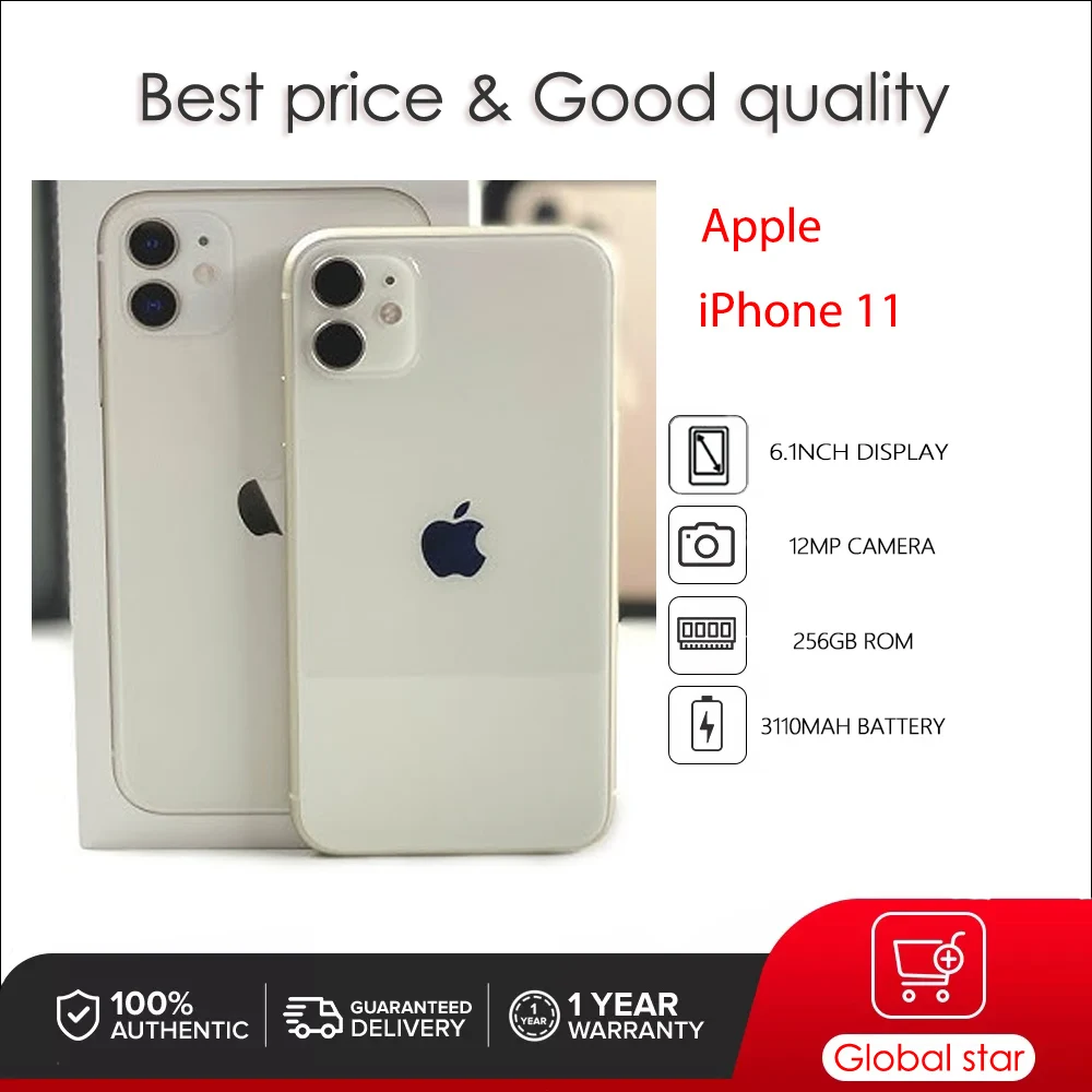 Originale Apple Iphone 11 Face Id Sbloccato Usato Ios A13 6.1 "64/128/256Gb Rom 3110Mah Cellulare 12Mp Smartphone
