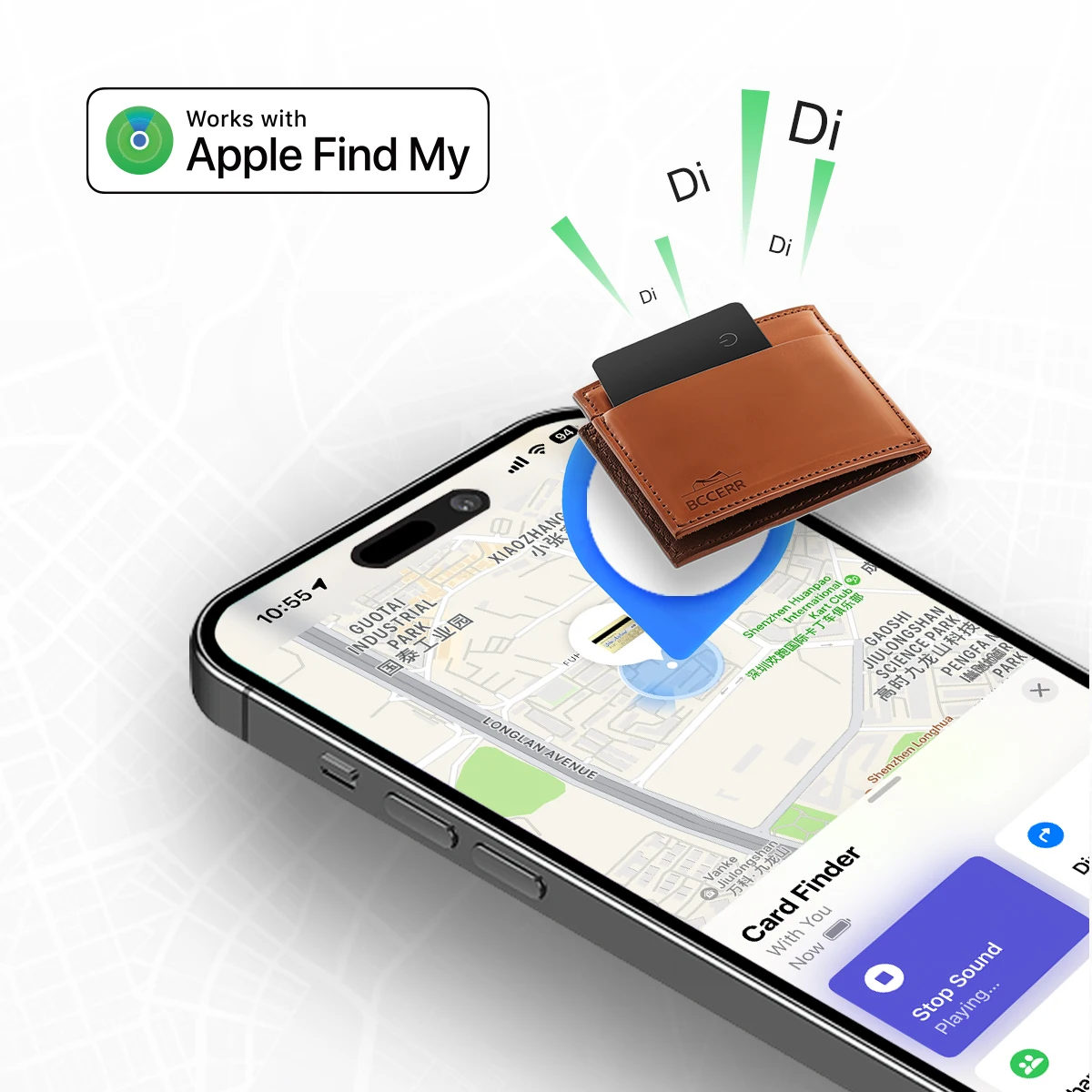 Per Apple Find My Smart Air Card Localizzatore Gps Tracker Ricaricabile Smart Tag Portafoglio Card Finder Portafoglio Tracker Zaini Tracker