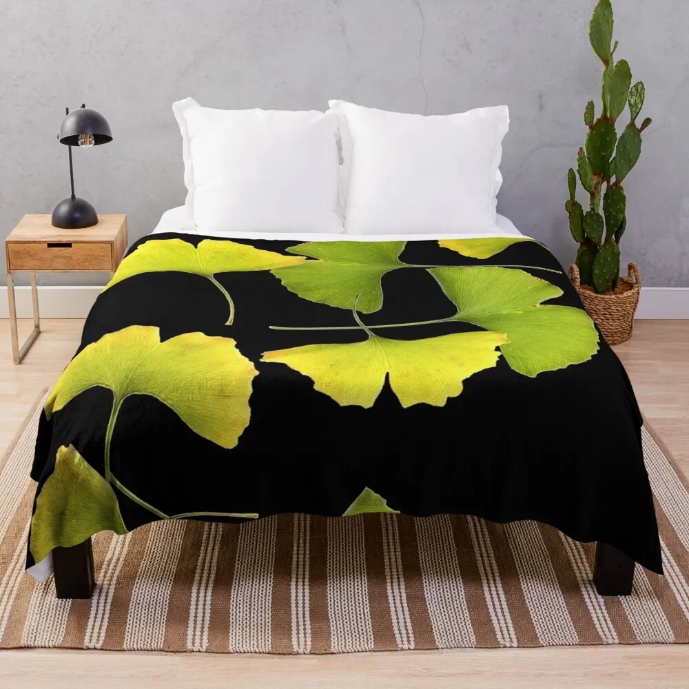 Chartreuse Ginkgo Leaf Collage Coperta Da Tiro Turistica Extra Large Throw Coperte Bellissime Per Bambini