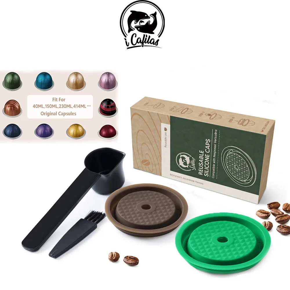 Icafilas Coperchi Per Capsule Di Caffè Riutilizzabili Per Nepresso Vertuoline Pod Refill Food Pp Cafe Cover Vertuo Next Capsule Di Caffè Cap