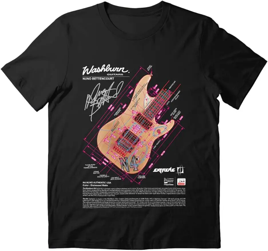 Camicia Unisex Washburn Sleeve N4 Tee Blueprint Cotton Birthday Friends T-Shirt Regalo Per Uomo Donna Multicolor