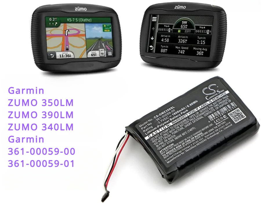 Batteria 1800Mah 361-00059-00 Per Garmin Zumo 350Lm,Zumo 390Lm, Zumo 340Lm